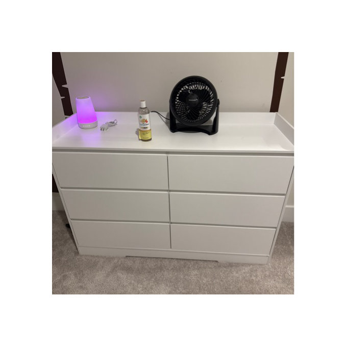 Adriel 47.2" W Double Dresser With 6 Drawer - Black